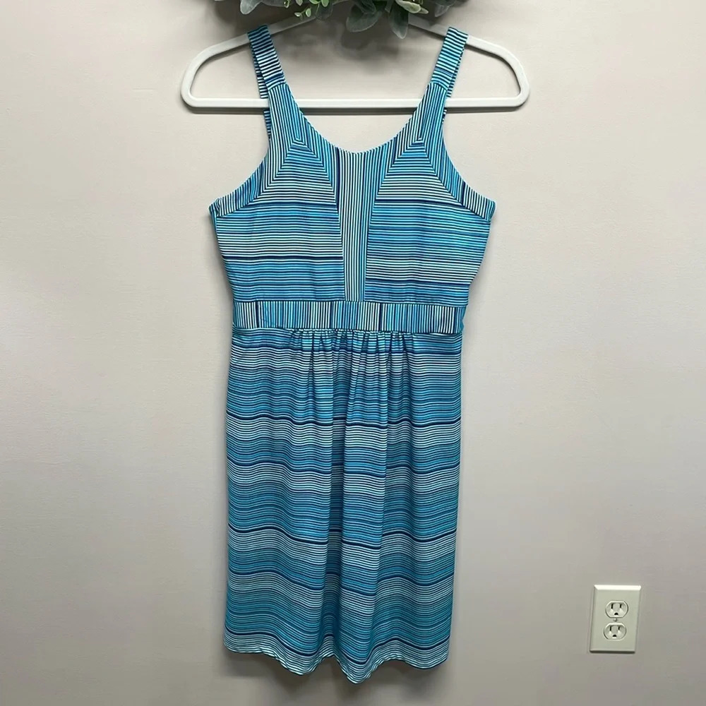 Tehama Striped Athletic Tank Dress Built In Bra M
